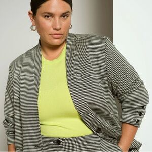 Universal Standard Houndstooth Check Black and White Blazer XS NWT